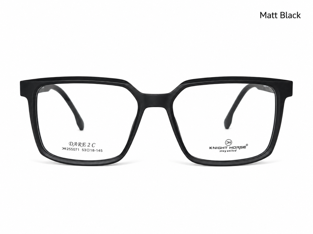 Knight Horse DARE 2C Premium Square Eyeglasses Frame – Stylish Unisex Optical Frame