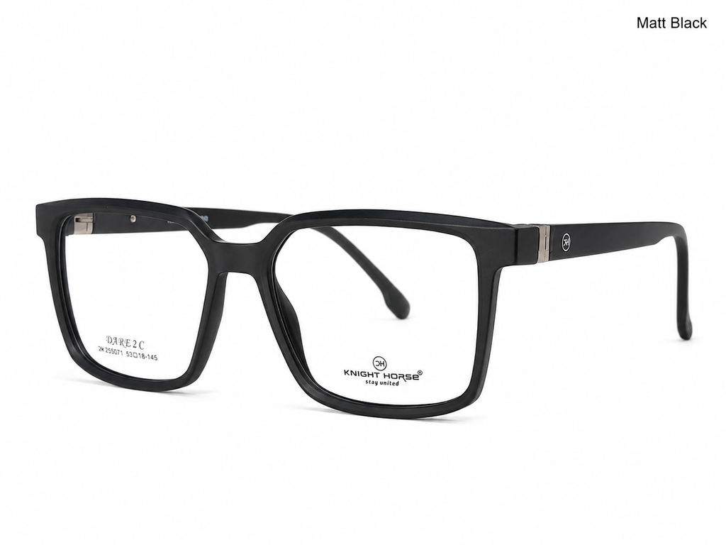 Knight Horse DARE 2C Premium Square Eyeglasses Frame – Stylish Unisex Optical Frame