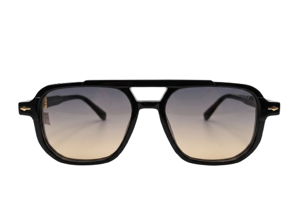 Black & Gold Double Bridge Sunglasses | Eyerooms Pakistan