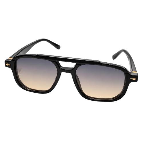 Black & Gold Double Bridge Sunglasses | Eyerooms Pakistan
