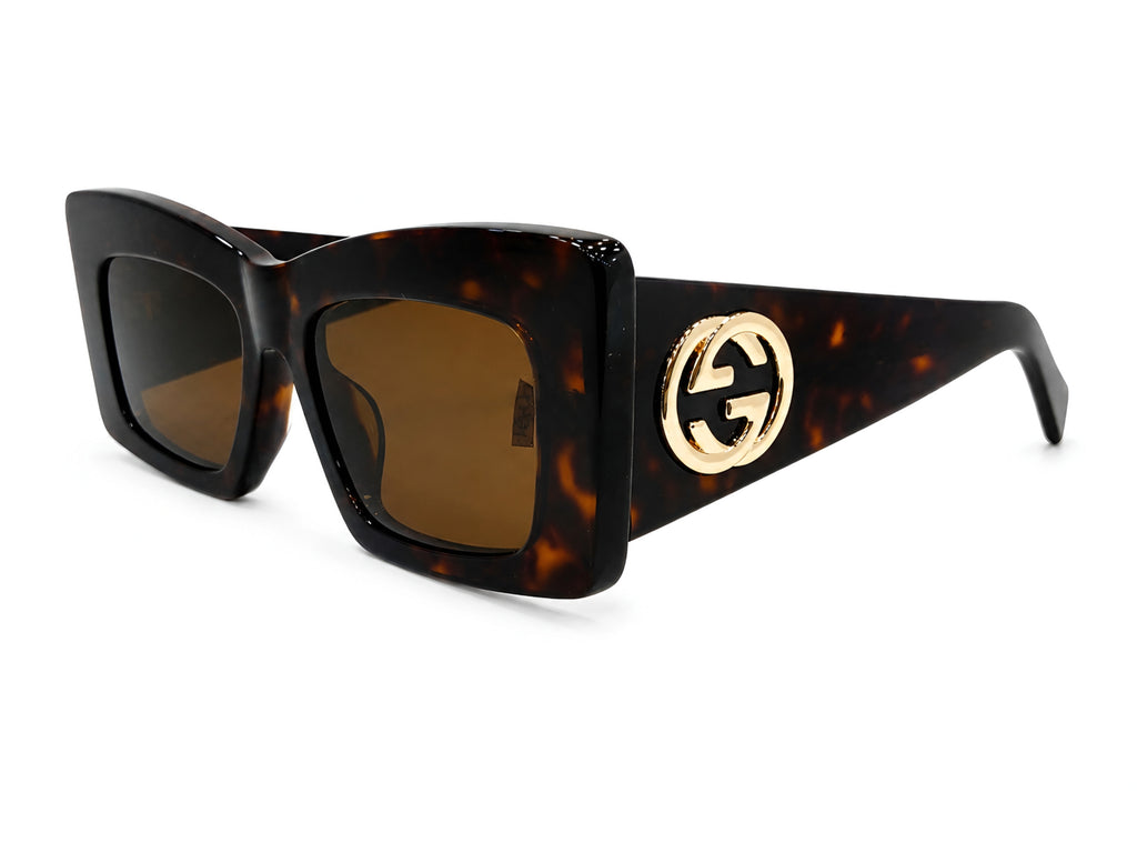 Oversized Cat-Eye Square Sunglasses – Brown Havana