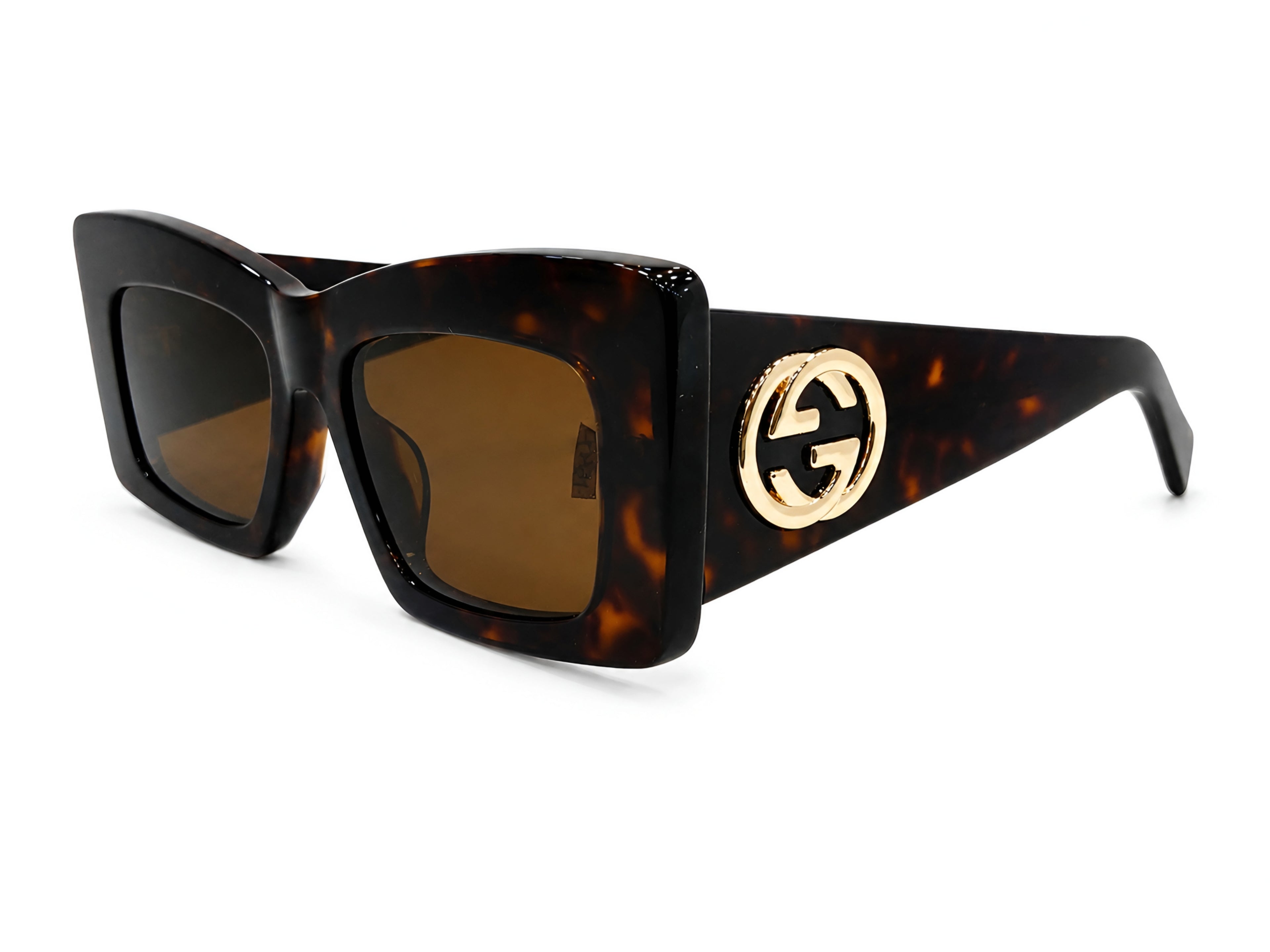Oversized Cat-Eye Square Sunglasses – Brown Havana