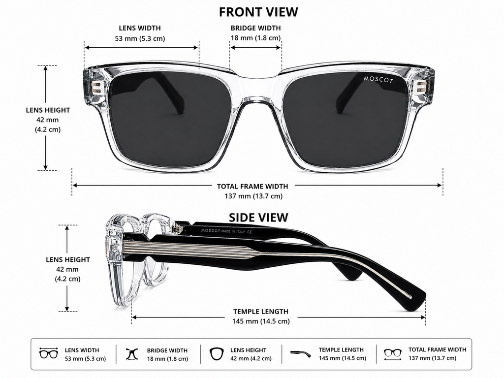 Clear Square Sunglasses – Unisex | Transparent Frame with Smoke Lenses