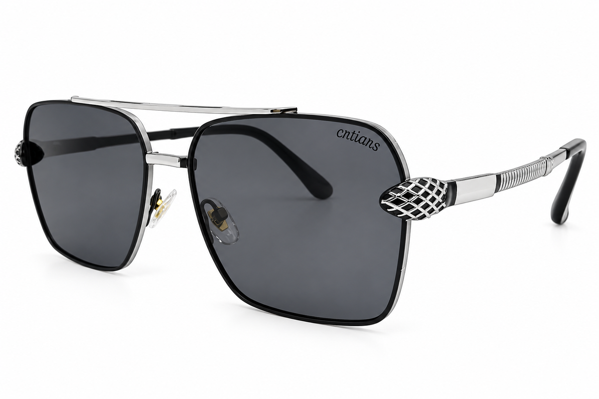 Luxury Square Double Bridge Sunglasses – Designer Temples