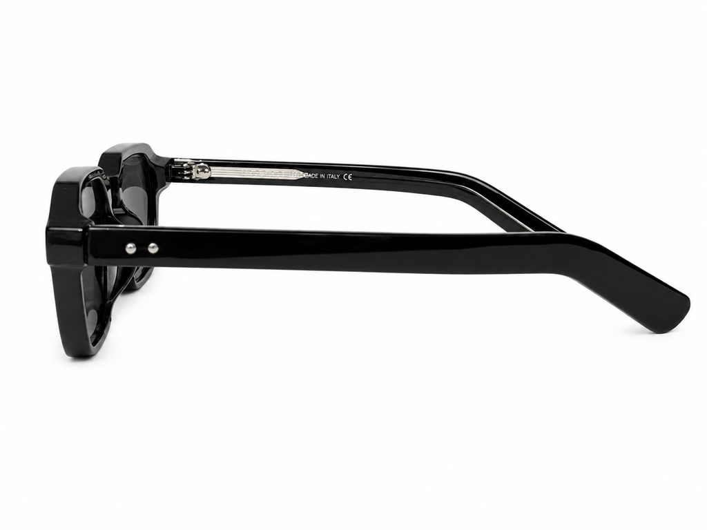 Bold Geometry – Premium Glossy Black Unisex Sunglasses