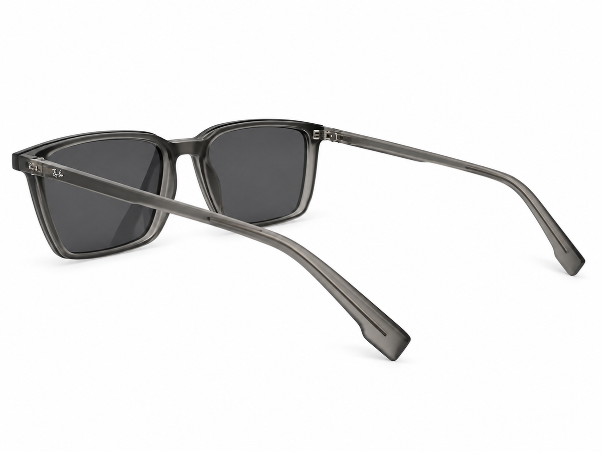 Rectangular Eyeglasses with Polarized Clip-On Sunglass Attachment – 8090
