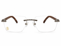 Luxury Rimless Wooden Temple Eyeglasses – Premium Designer Optical Frame