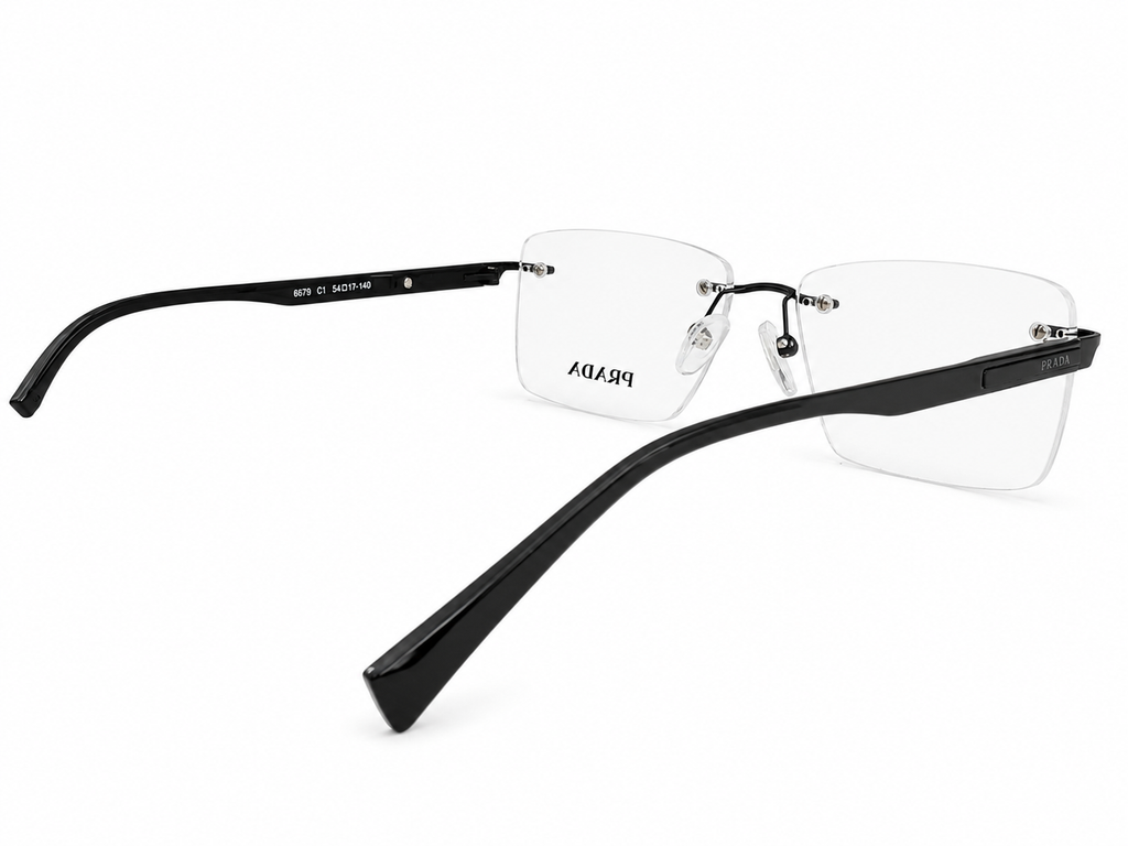 Rimless Square Eyeglasses Frame for Unisex
