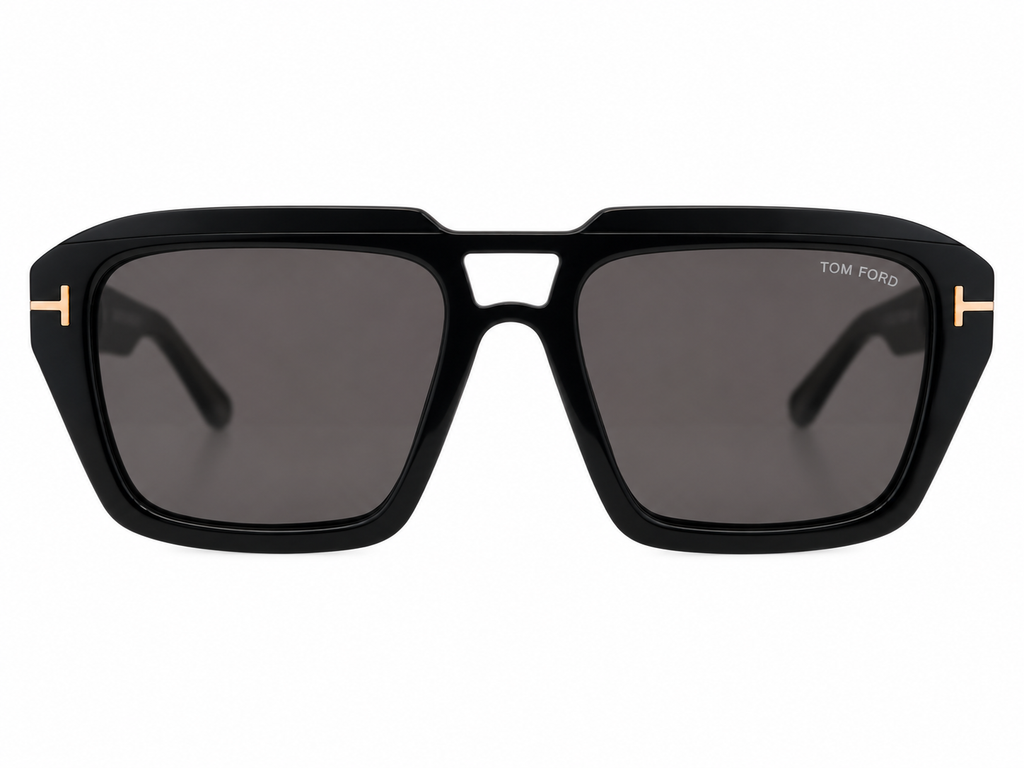 FT1202 01A Redford Oversized Black Square Sunglasses