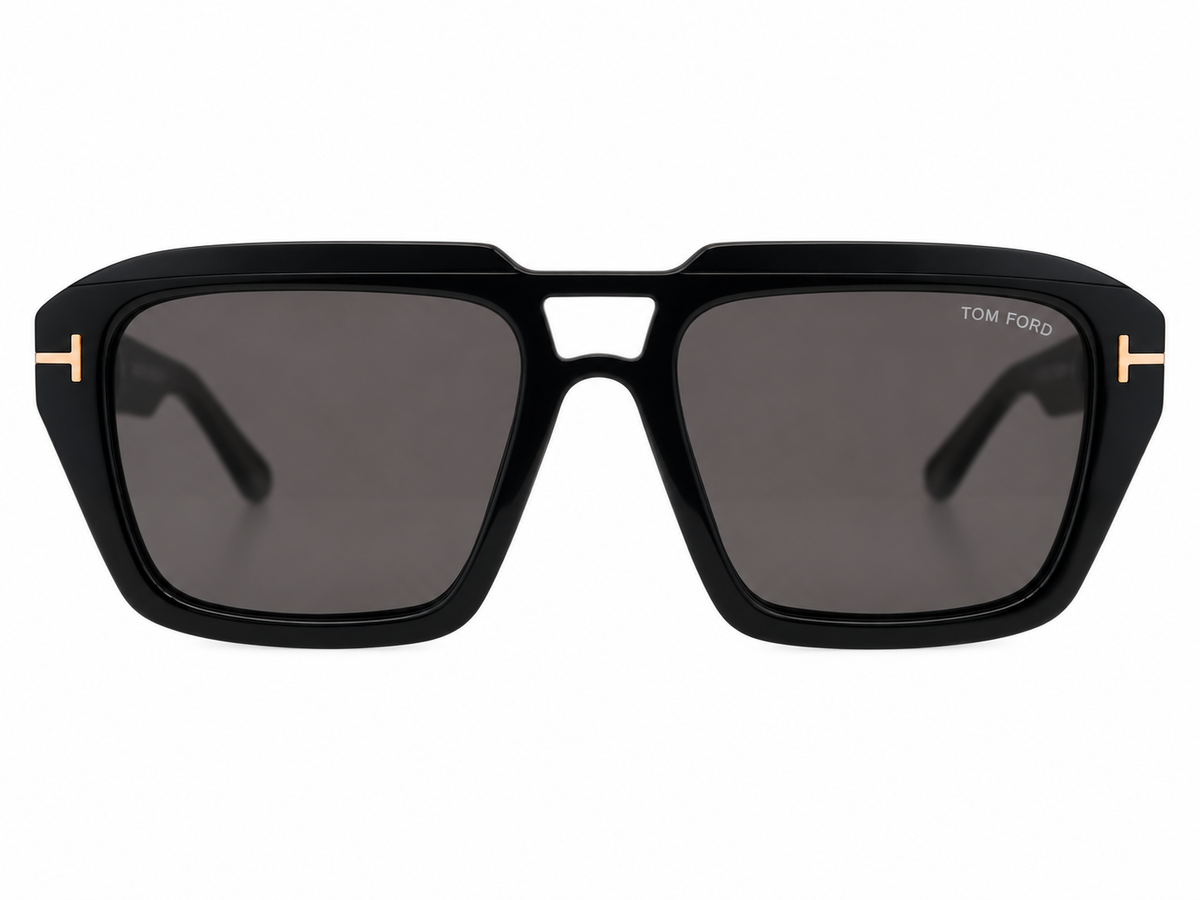 FT1202 01A Redford Oversized Black Square Sunglasses