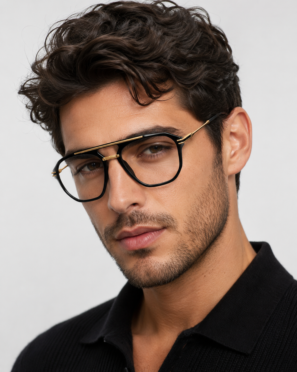 Valiant Double-Bridge Geometric Square Optical Frame