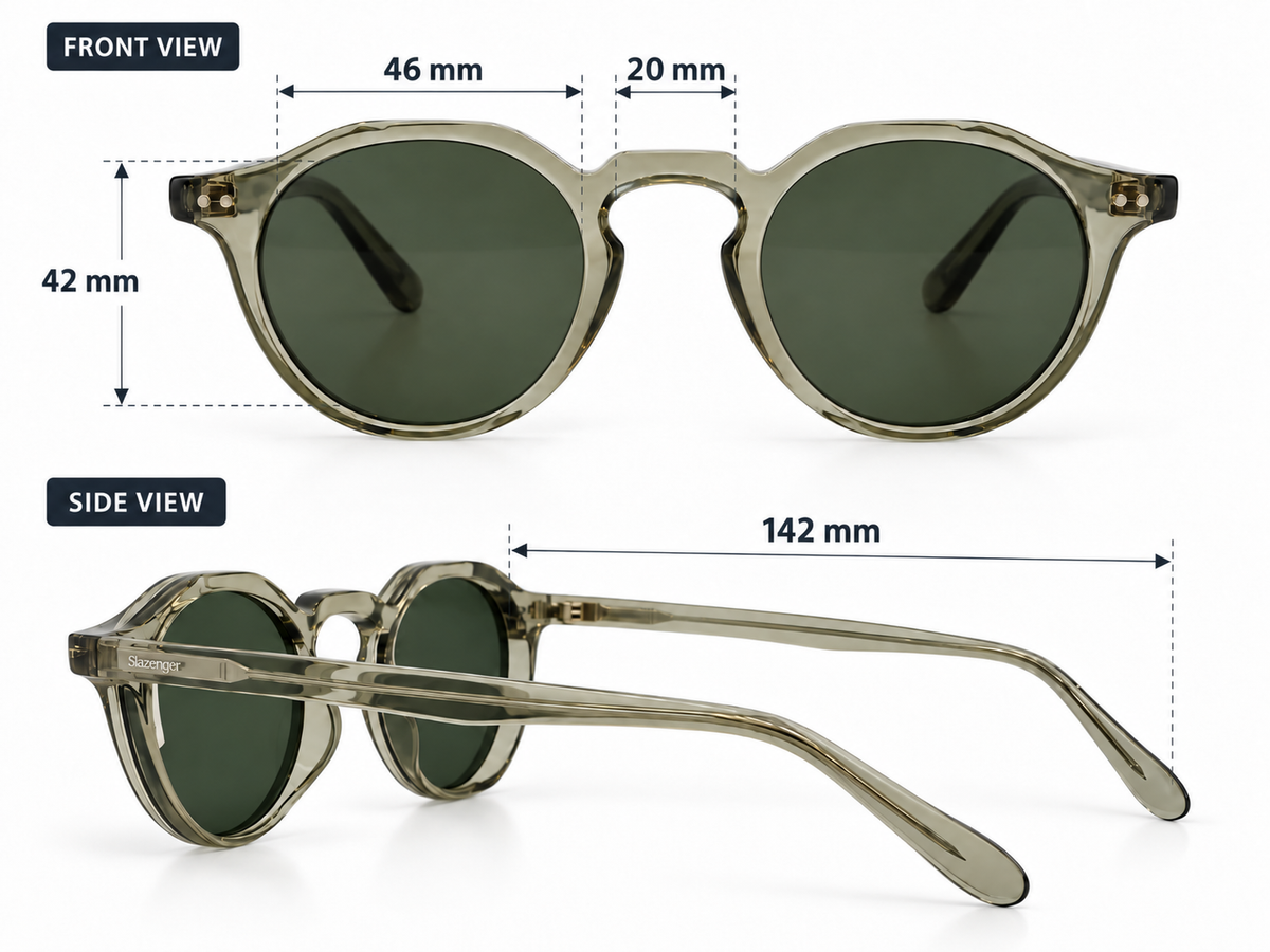 Crystal Olive Panto Round Sunglasses