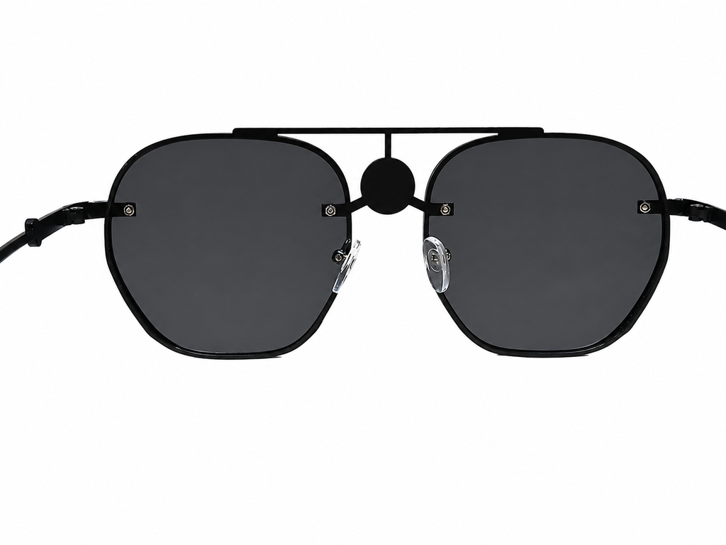Modern Double-Bridge Geometric Sunglasses – Unisex