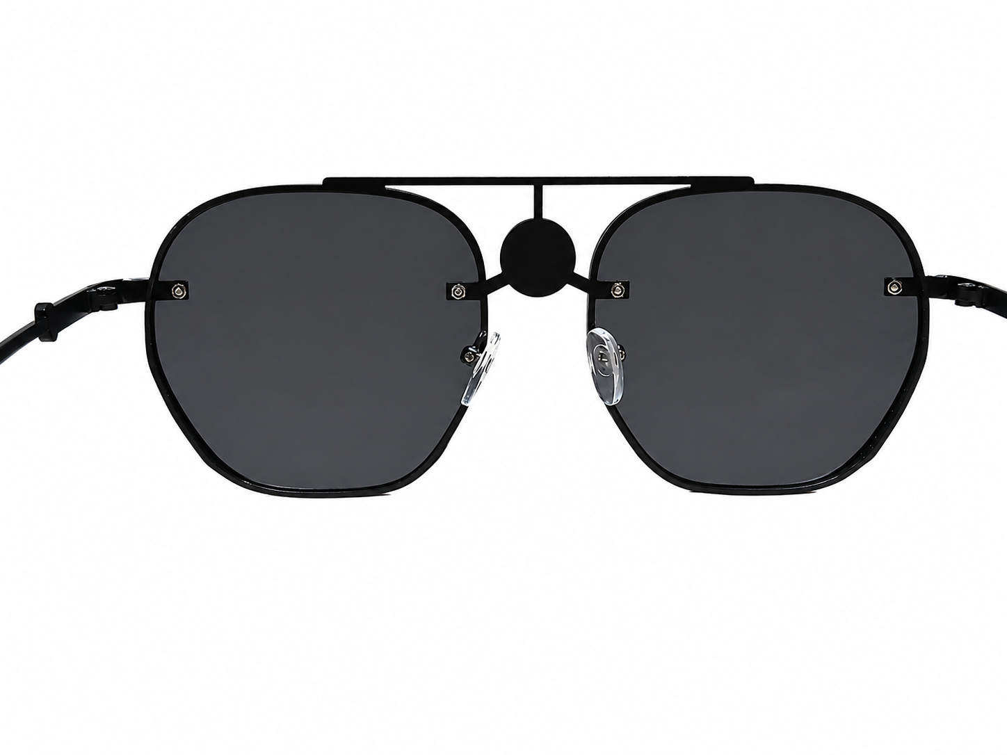 Modern Double-Bridge Geometric Sunglasses – Unisex