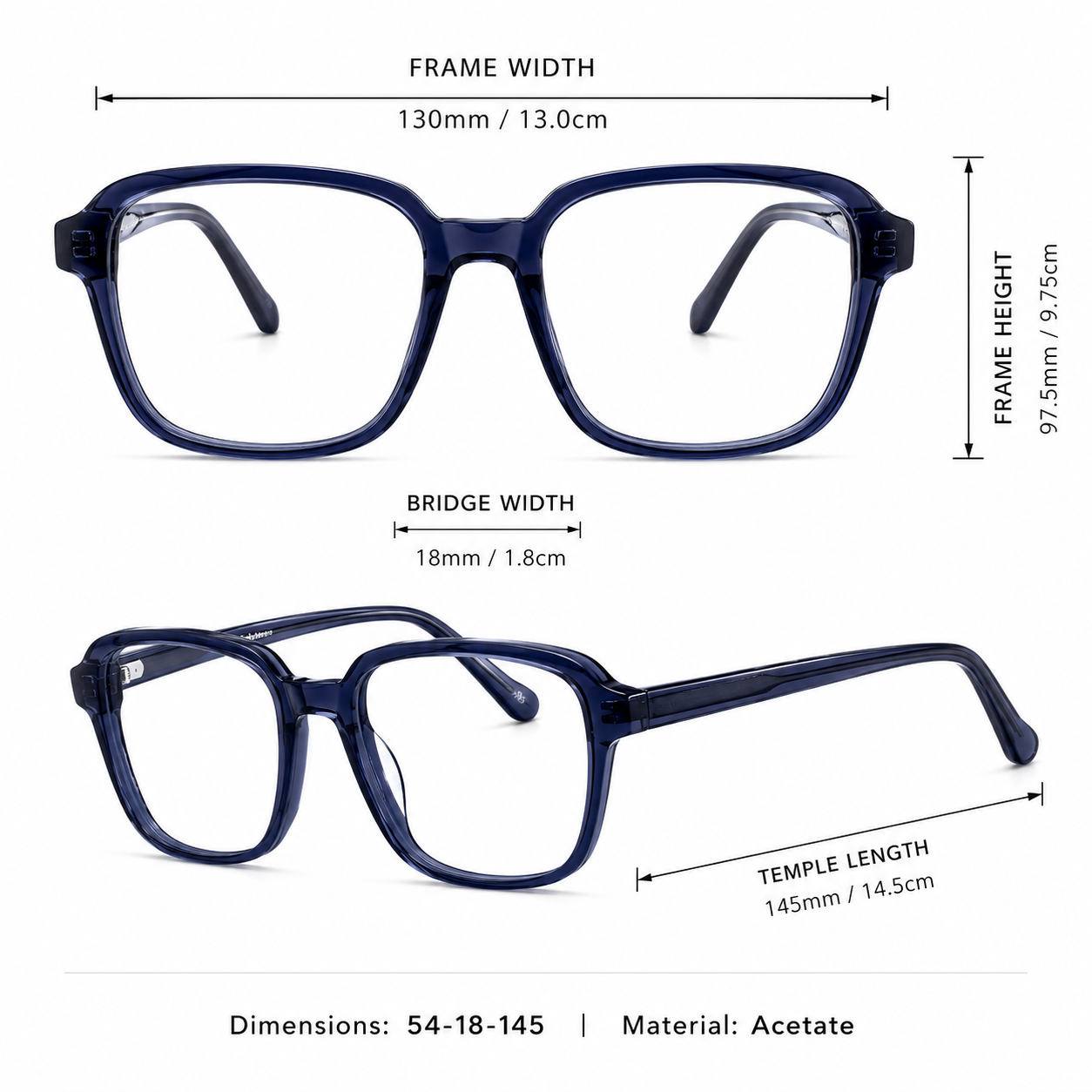 Unofficial Square Acetate Eyeglasses | Unisex