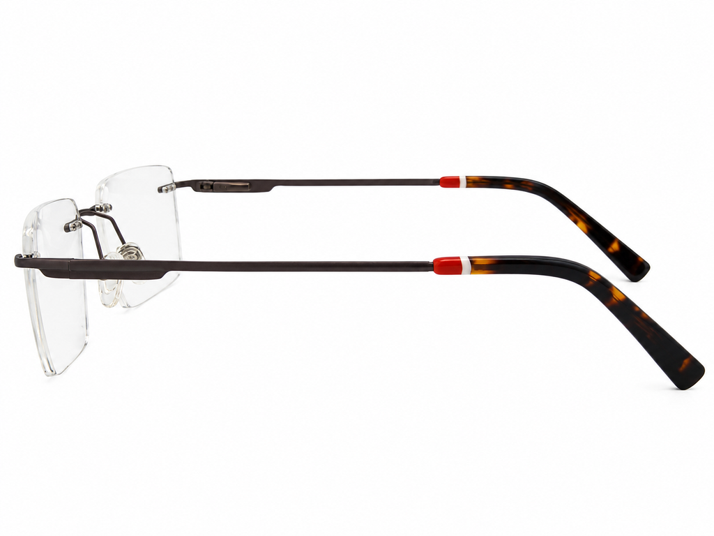 Sleek Rimless Rectangular Eyeglasses Frame