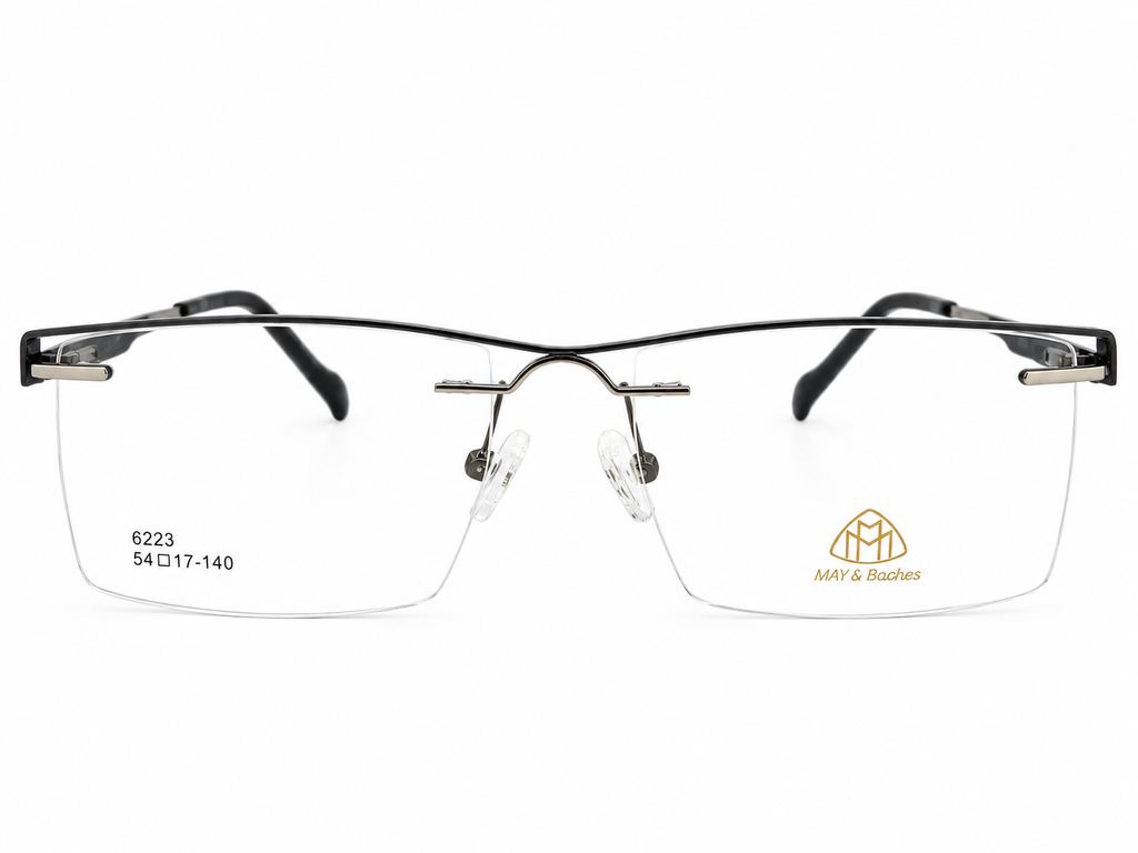 May & Baches 6223 Semi-Rimless Rectangular Eyeglasses
