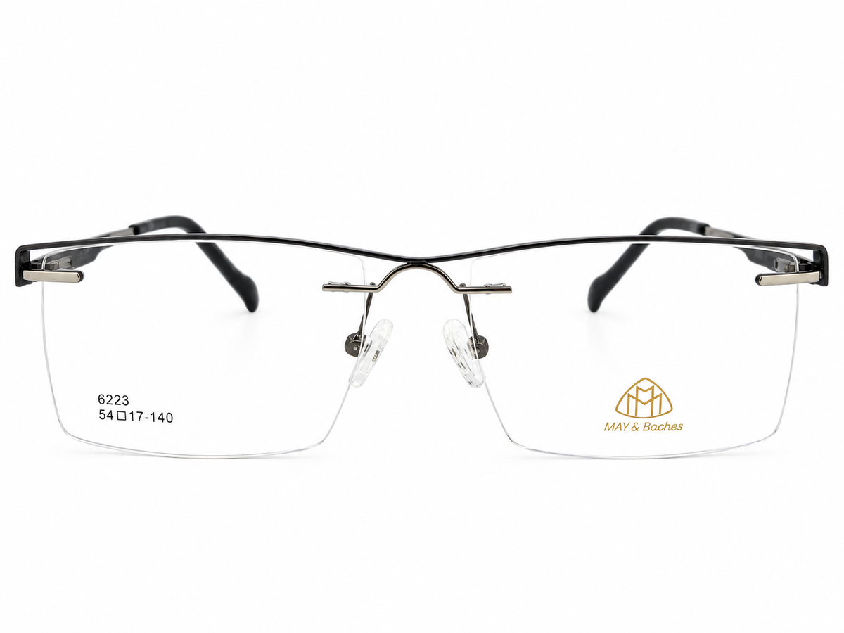 May & Baches 6223 Semi-Rimless Rectangular Eyeglasses