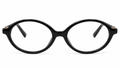 Premium Oval Black Eyeglasses Frame with Gold Detail