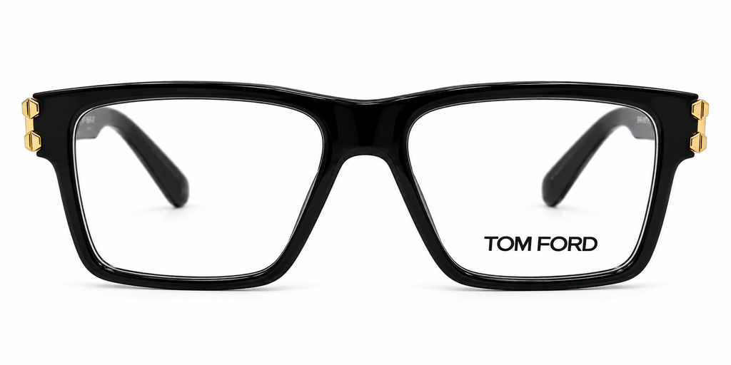 Black & Gold Rectangular Eyeglasses