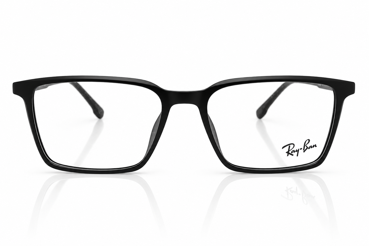 Rectangular Eyeglasses with Polarized Clip-On Sunglass Attachment – 8090