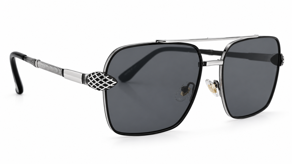 Luxury Square Double Bridge Sunglasses – Designer Temples
