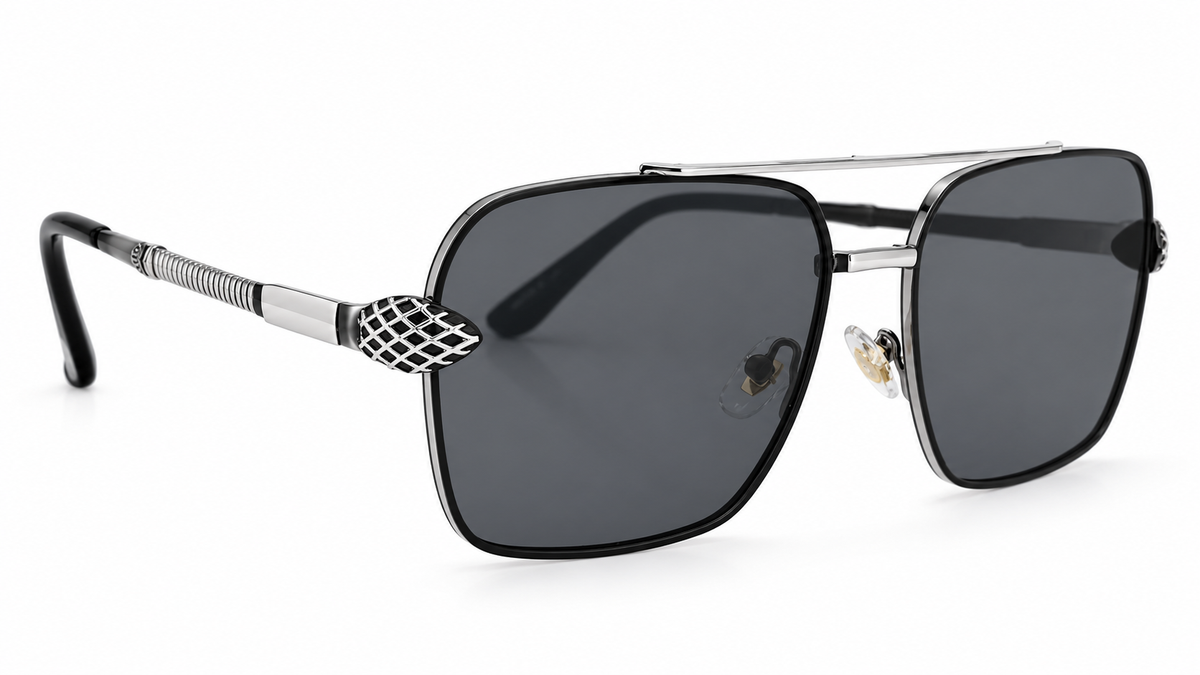 Luxury Square Double Bridge Sunglasses – Designer Temples
