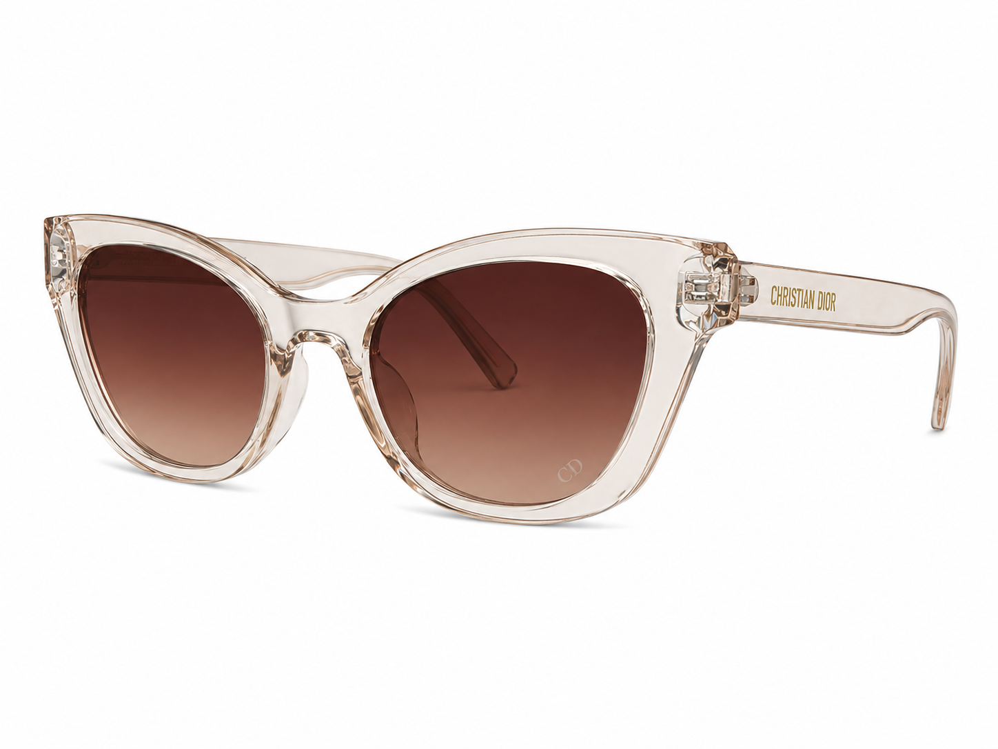 Crystal Blush Cat-Eye Sunglasses – Elegant Transparency Collection