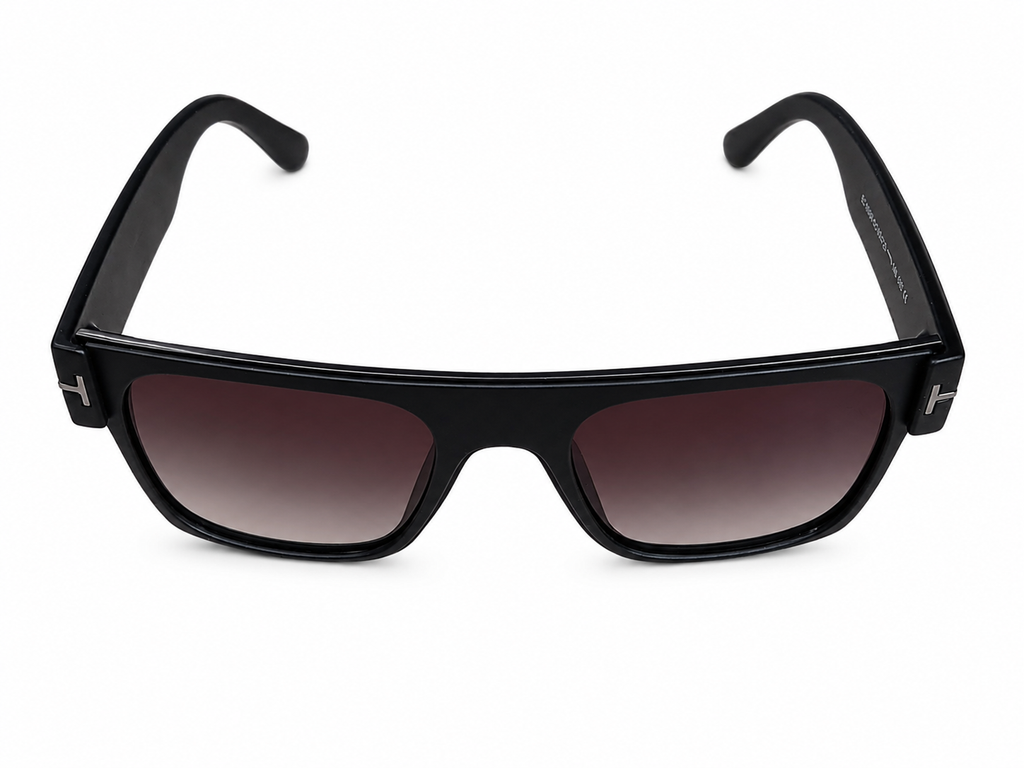 Black Oversized Shield Sunglasses For Men