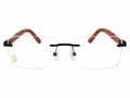 Premium Rimless Wooden Temple Eyeglasses