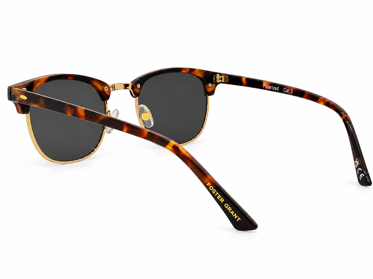 Foster Grant Polarized Sunglasses – Tortoiseshell & Gold Clubmaster Sunglass