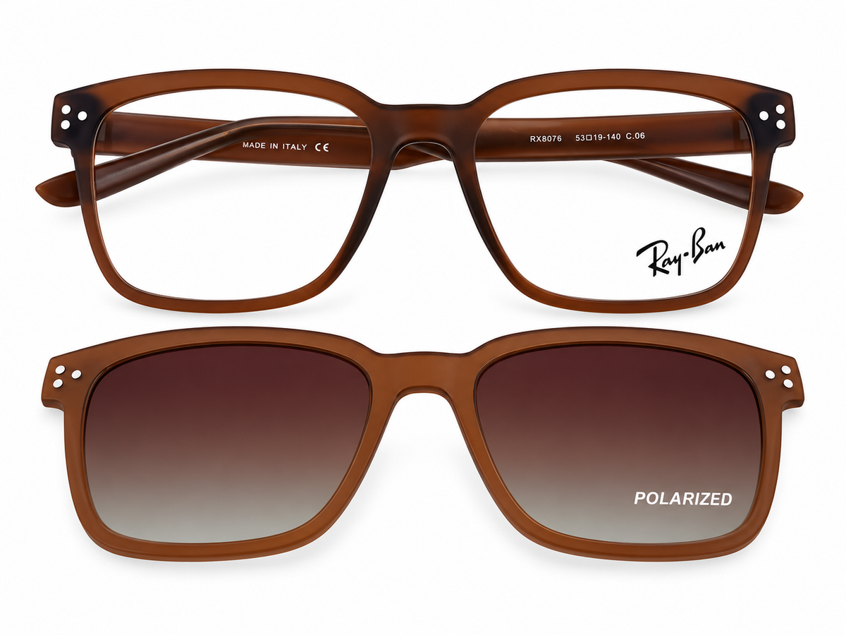2 in 1 Polarized Attachment Eyeglasses - RX8076