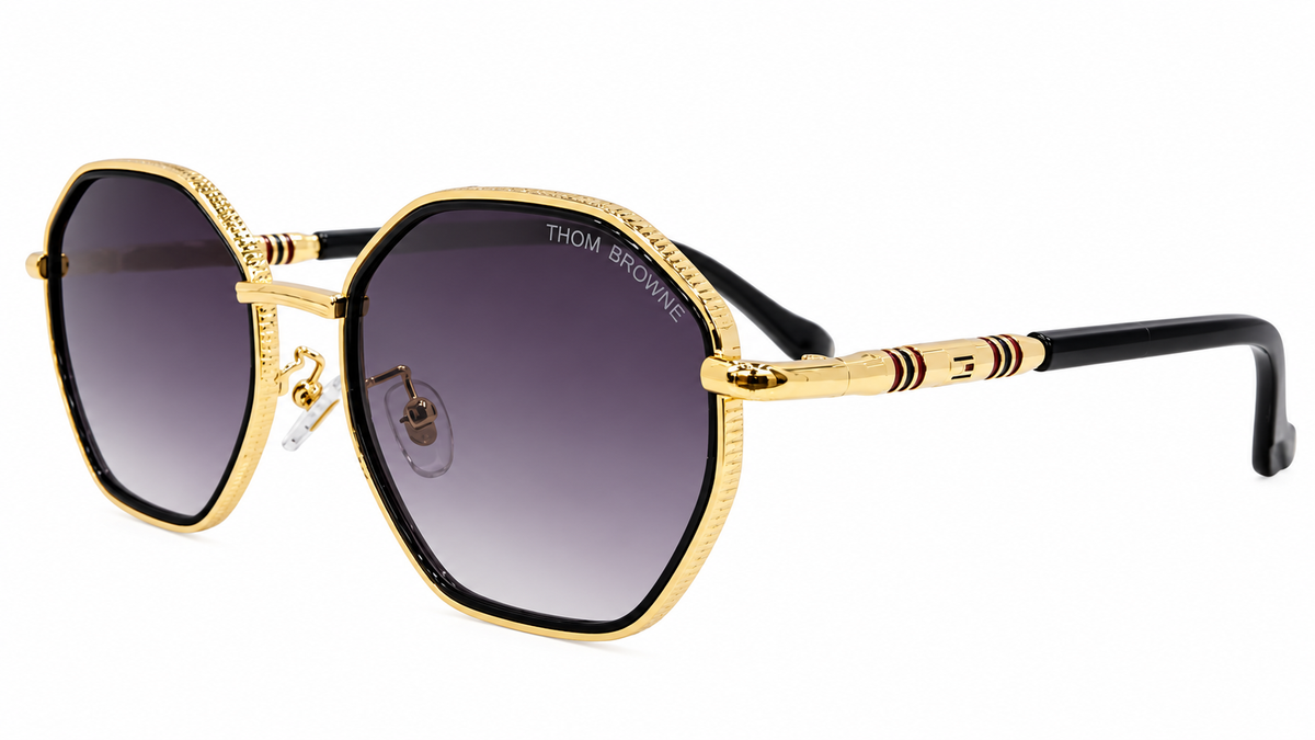 Geometric Metal Frame Sunglasses