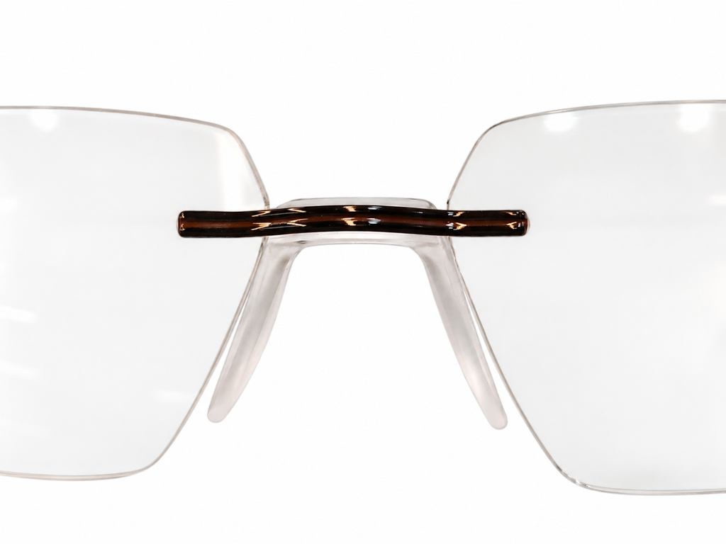 Premium Rimless Wooden Temple Eyeglasses – Fixed Nosepads