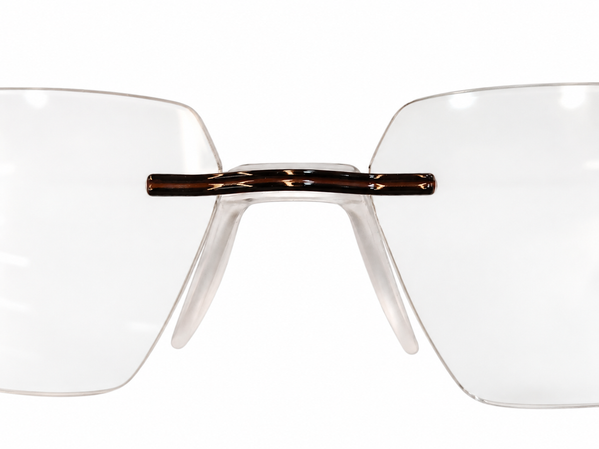 Premium Rimless Wooden Temple Eyeglasses – Fixed Nosepads