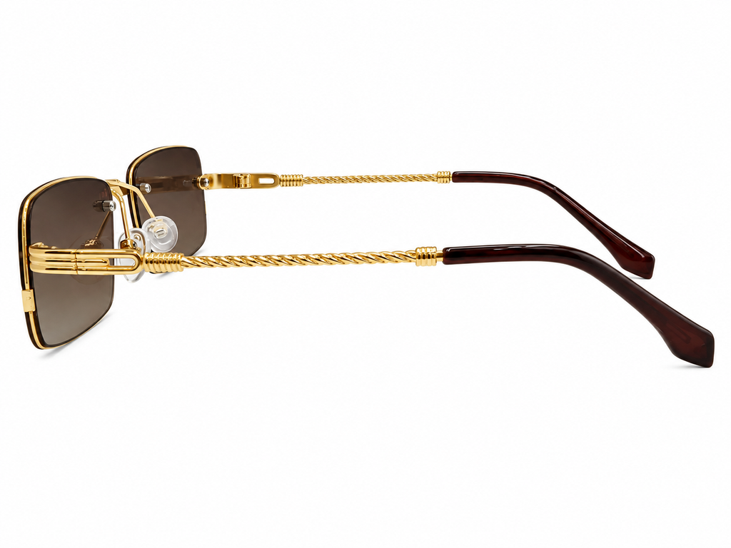 Luxury Rimless Brown Gradient Sunglasses – Gold Rope Temple Square
