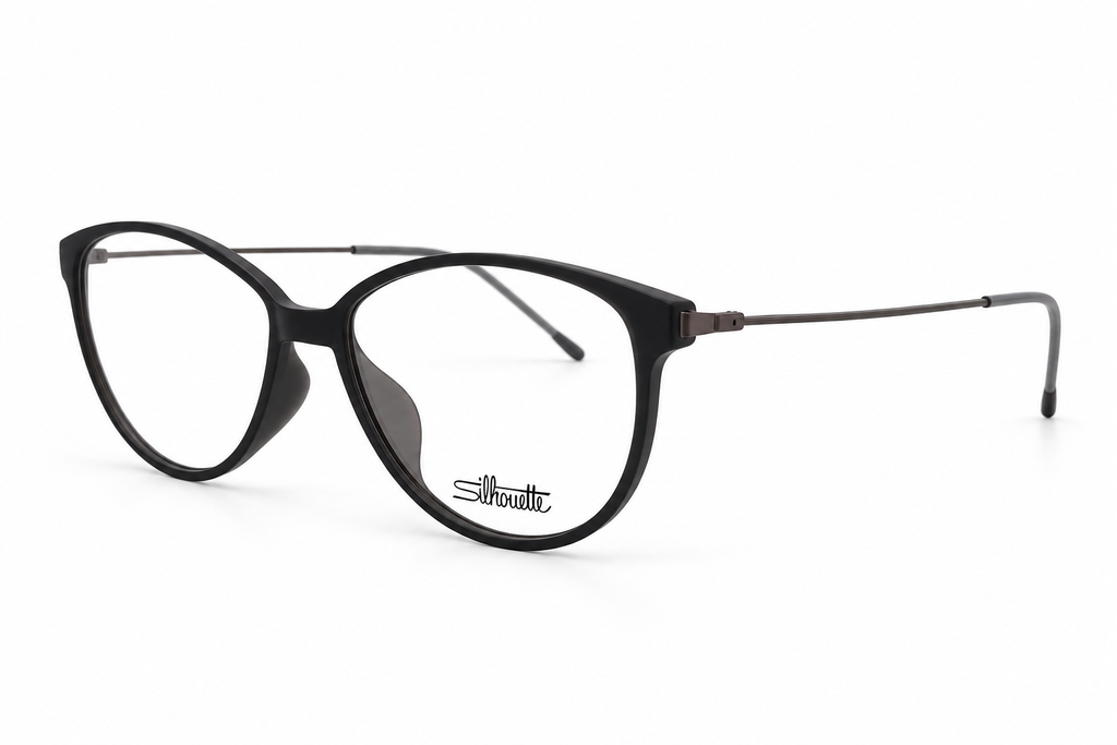 Matte Finish Cat-Eye Eyeglasses Frame