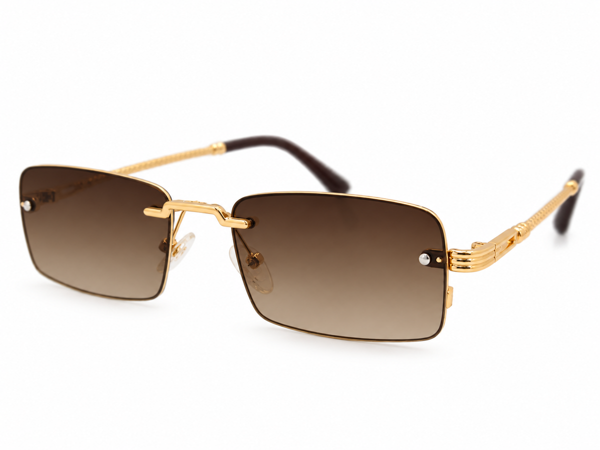 Luxury Rimless Brown Gradient Sunglasses – Gold Rope Temple Square