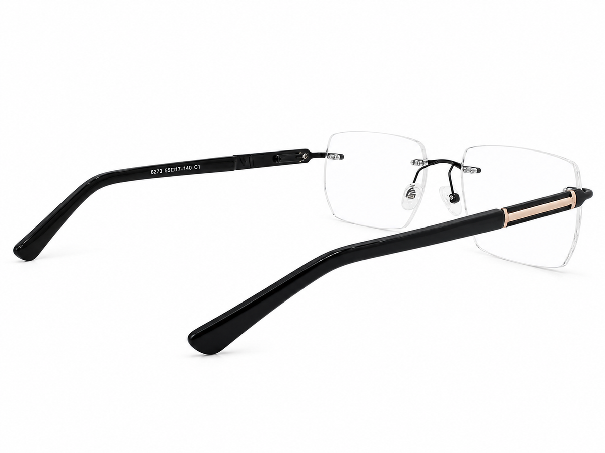 Not Your Average Eyewear  | Luxury Rimless Black & Gold