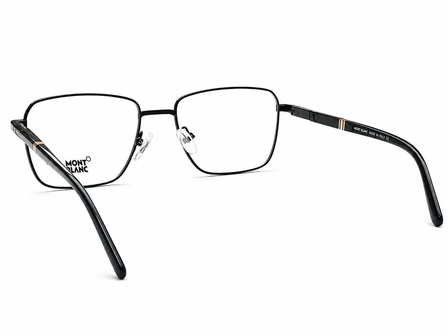 Luxury Metal Square Eyeglass Frame – Black Temples
