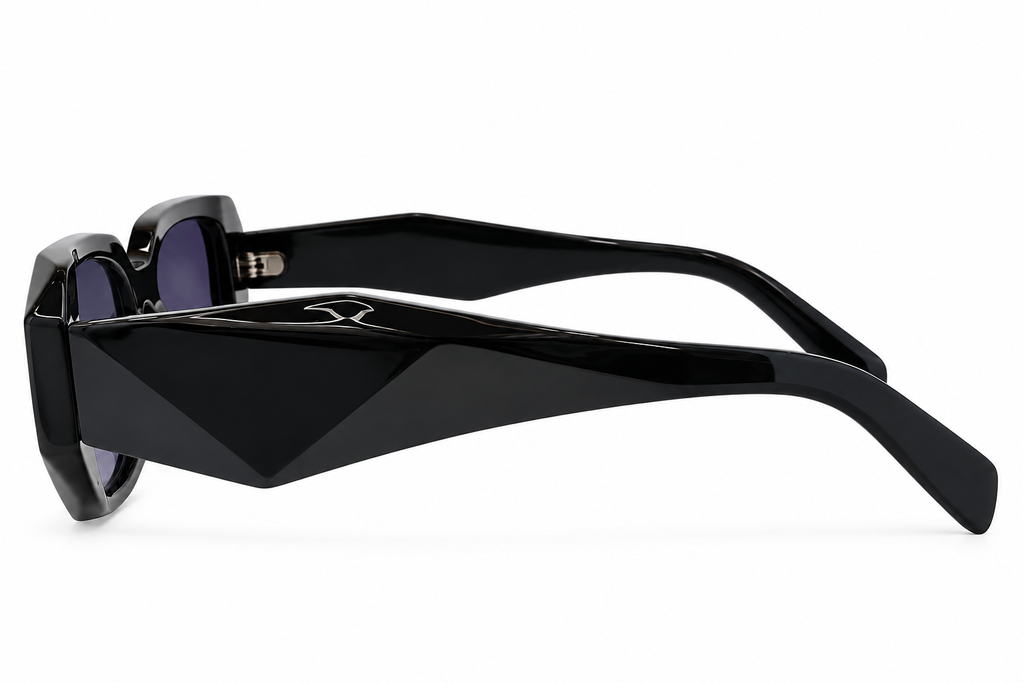 Black Geometric Sunglasses – Gradient Lens