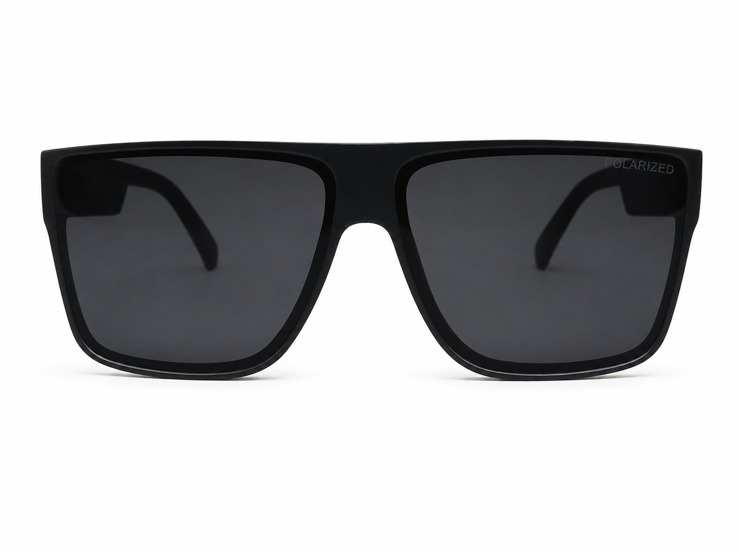 Classic Polarized Square Sunglasses - Wood-Style Temples
