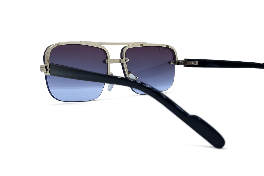Desire Luxury Square Gradient Sunglasses – Black & Silver Frame