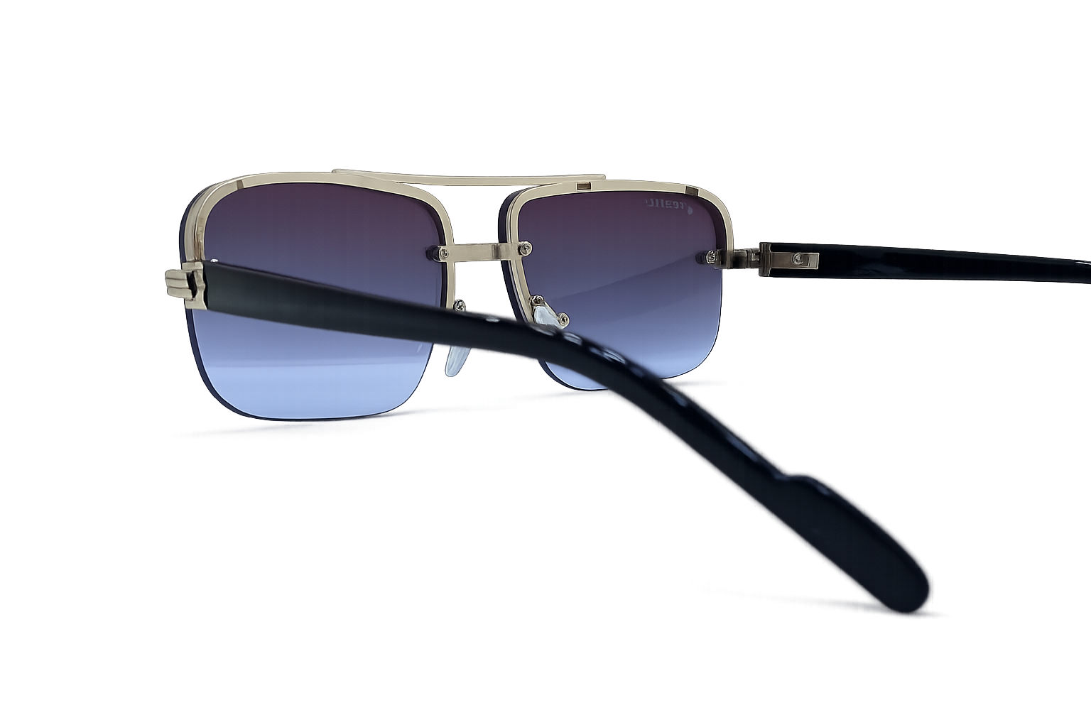 Desire Luxury Square Gradient Sunglasses – Black & Silver Frame