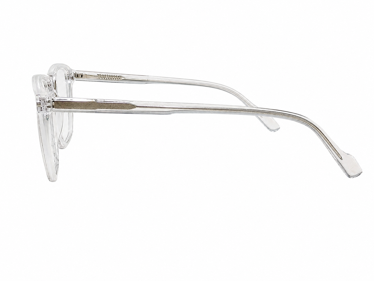 Clear Acetate Eyeglasses with Magnetic Black Sunglasses Clip-On