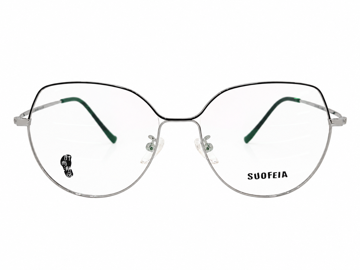 Elegant Geometric Butterfly Metal Eyeglasses for Women