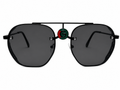 Modern Double-Bridge Geometric Sunglasses – Unisex