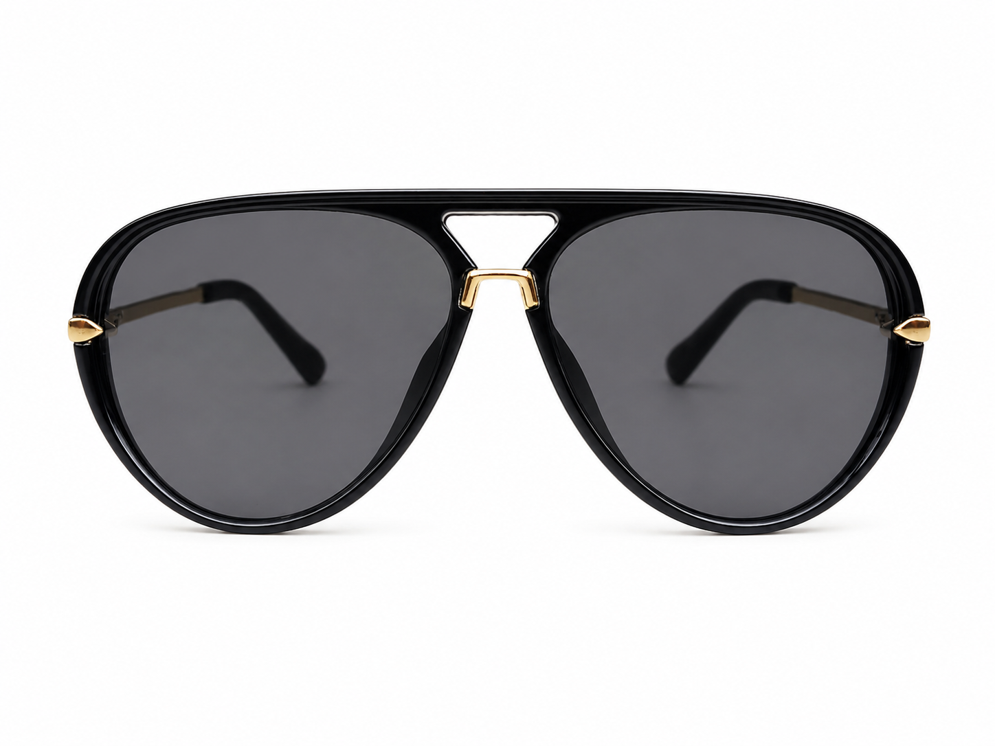 Black Aviator Sunglasses – Gold Accent | Unisex