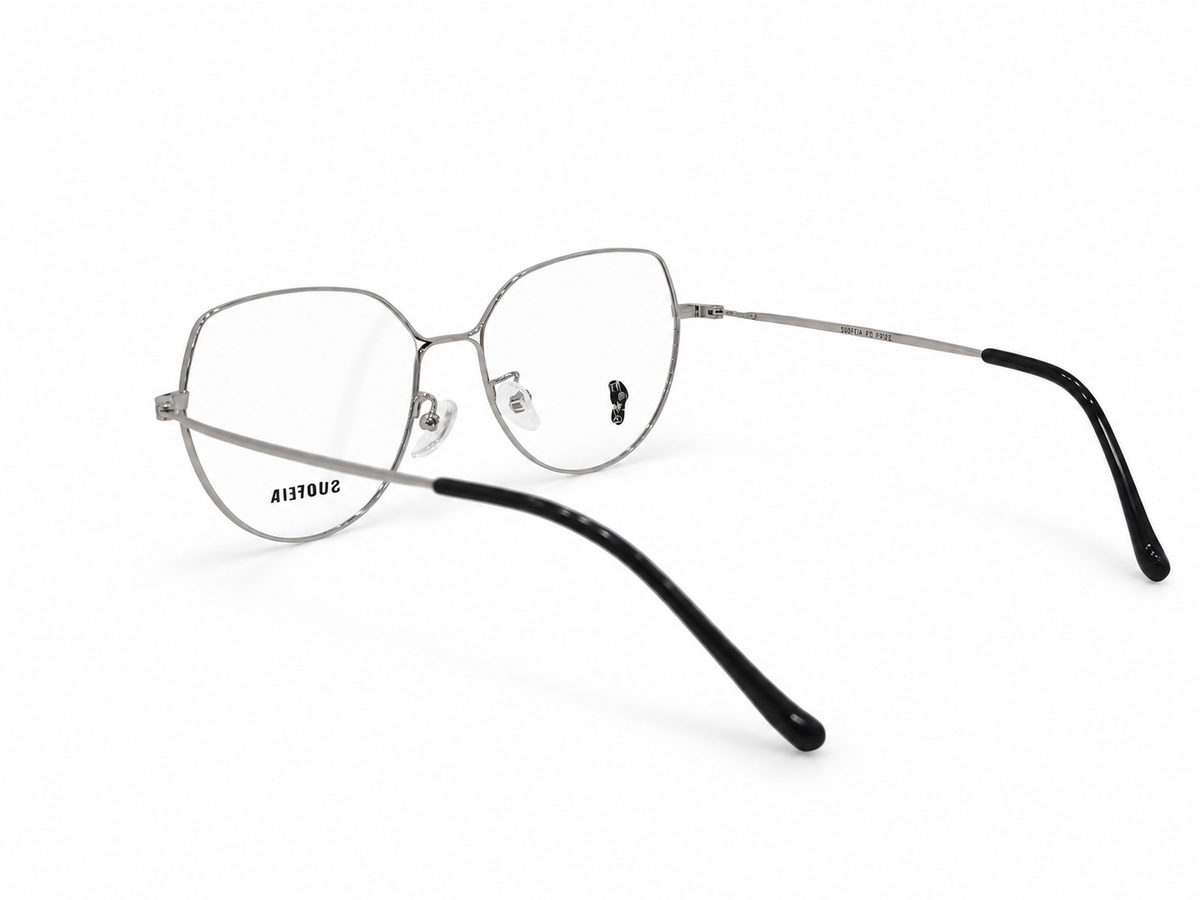 Elegant Geometric Butterfly Metal Eyeglasses for Women
