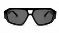 Imperial Noir Oversized Shield Sunglasses - Unisex